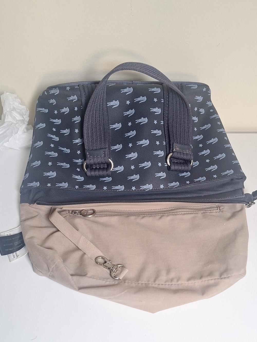 Lacoste Vintage Y2K Navy Star Crocodile Canvas Mini Hand Bag Handbag Authentic - Picture 10 of 13
